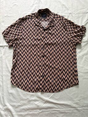 Denim & Flower Ricky Singh 100% Viscose men’s Button Down Shirt Size XL